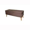 Ore Furniture 17 In. Brown Suede Tufted Storage Bench HB4671